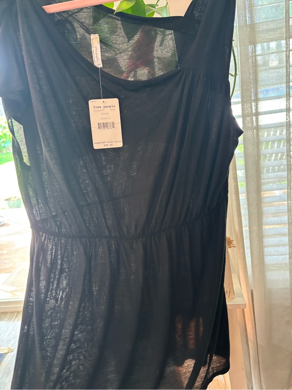 Free People Black Sheer Sleeveless Dress